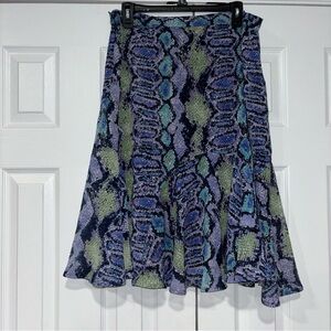 Women’s Hearts of Palm Polyester Snake Print Boho Lined Skirt Size 14